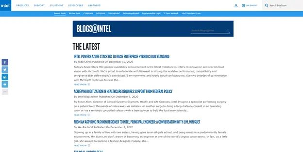 Intel, a tech giant, has its own dedicated blog for link building