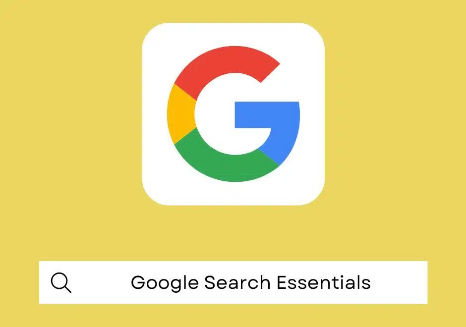 Google logo and search bar with Google Search Essentials typed in it